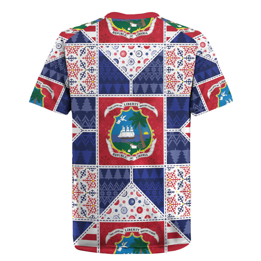 Liberia Christmas Rugby Jersey Patchwork Style