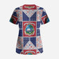 Liberia Christmas Scrub Top Patchwork Style