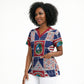 Liberia Christmas Scrub Top Patchwork Style