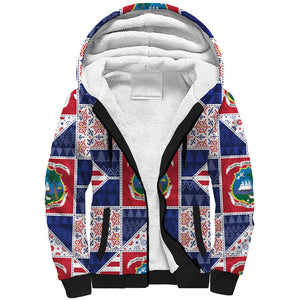 Liberia Christmas Sherpa Hoodie Patchwork Style