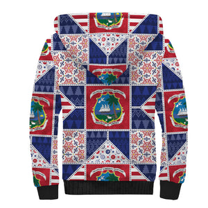 Liberia Christmas Sherpa Hoodie Patchwork Style