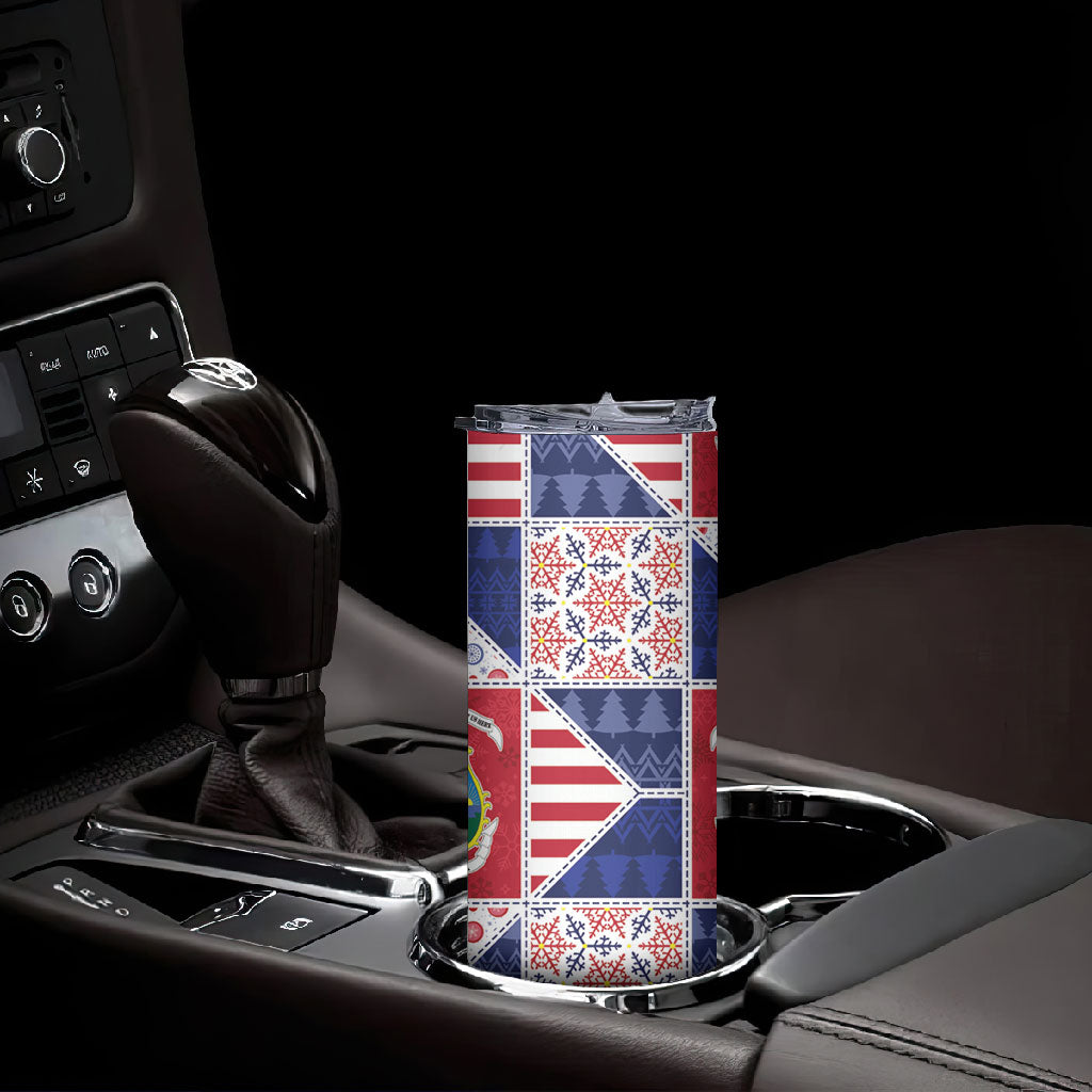 Liberia Christmas Skinny Tumbler Patchwork Style