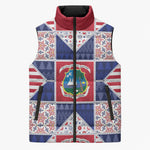 Liberia Christmas Sleeveless Puffer Jacket Patchwork Style