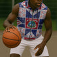Liberia Christmas Sleeveless Zip Hoodie Patchwork Style