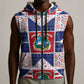 Liberia Christmas Sleeveless Zip Hoodie Patchwork Style