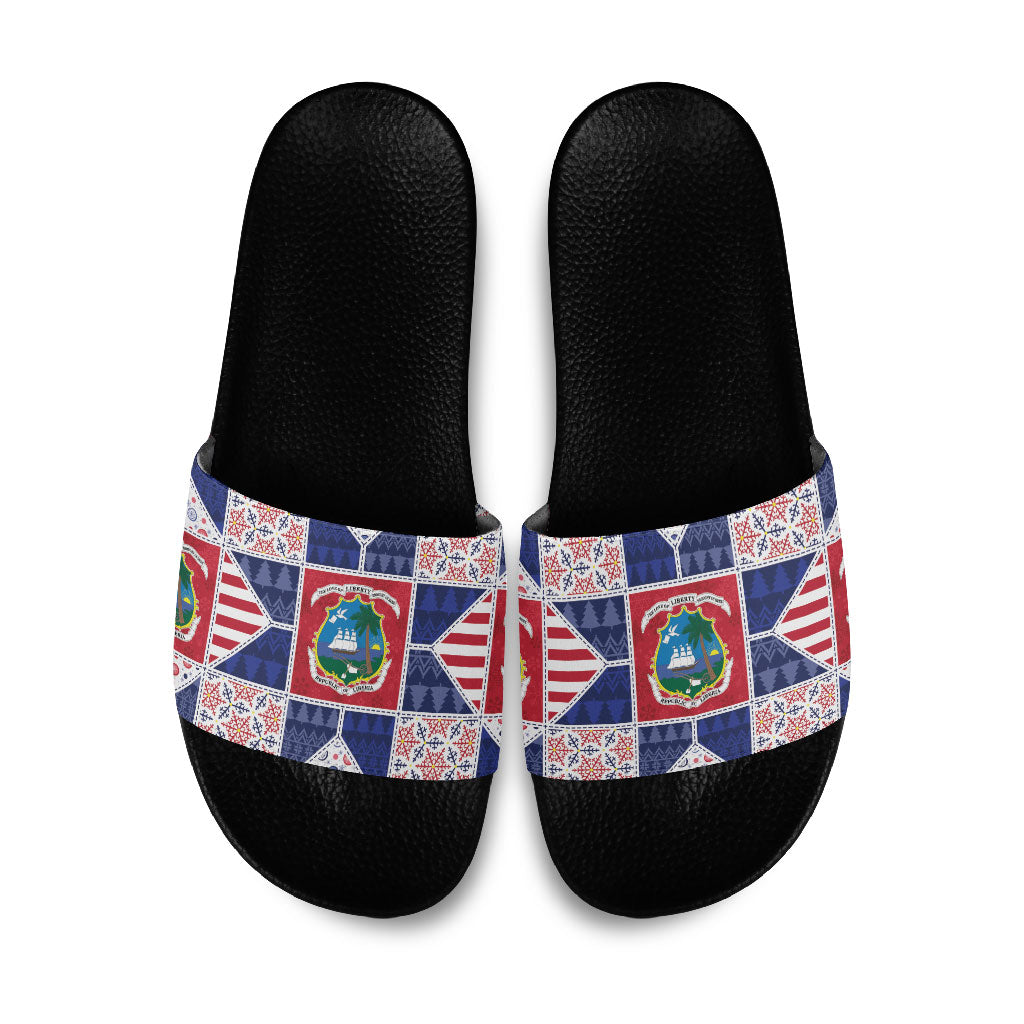 Liberia Christmas Slide Sandals Patchwork Style