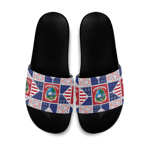 Liberia Christmas Slide Sandals Patchwork Style