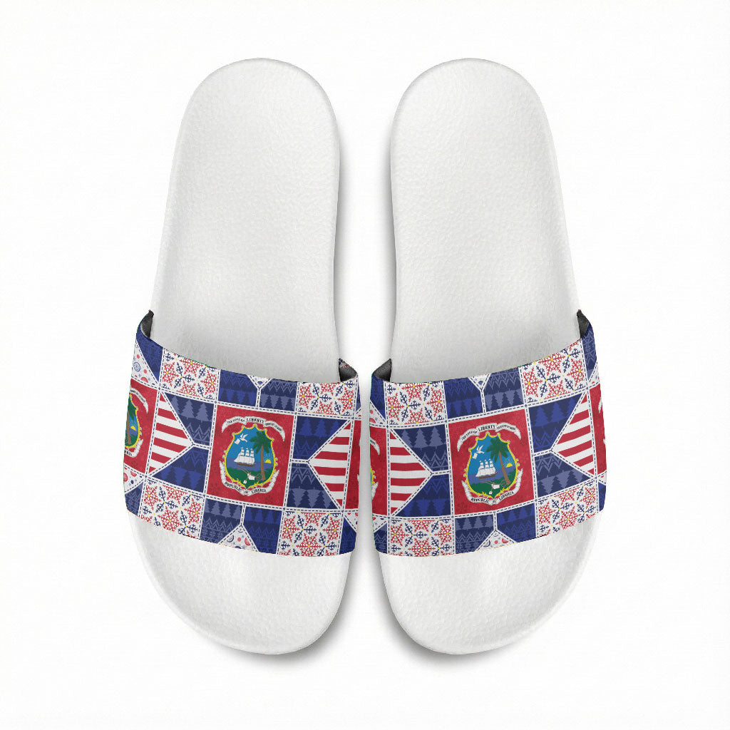 Liberia Christmas Slide Sandals Patchwork Style