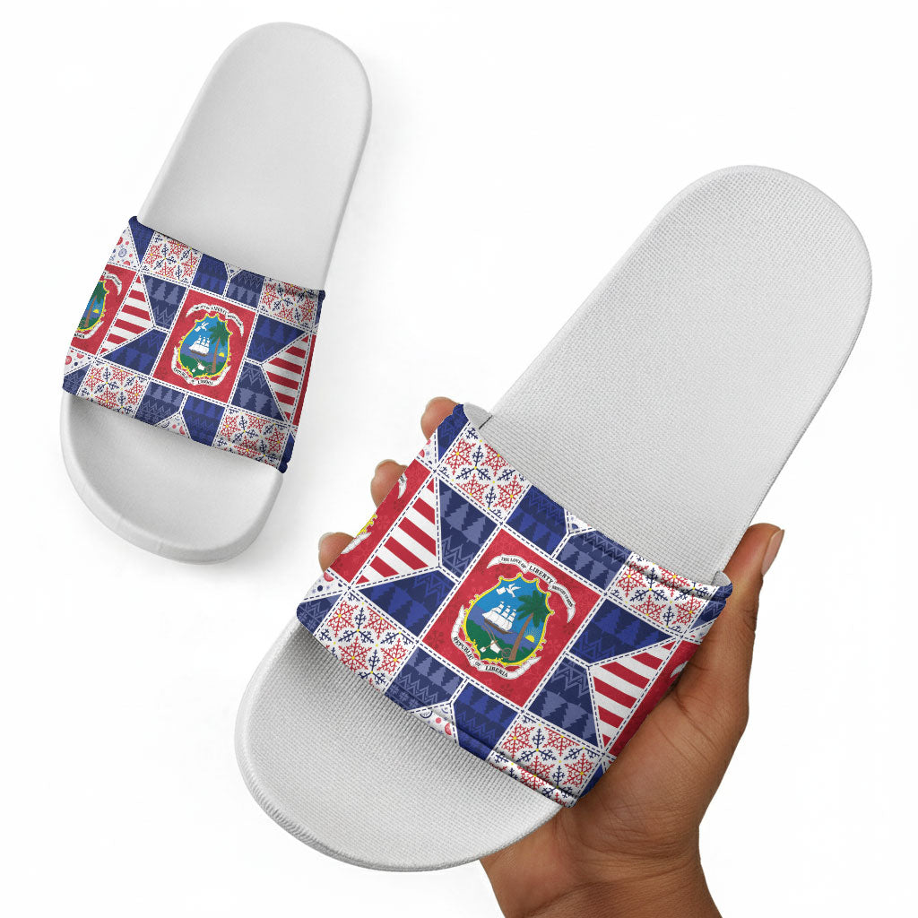 Liberia Christmas Slide Sandals Patchwork Style