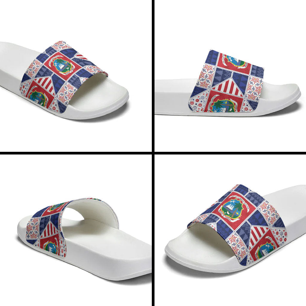 Liberia Christmas Slide Sandals Patchwork Style