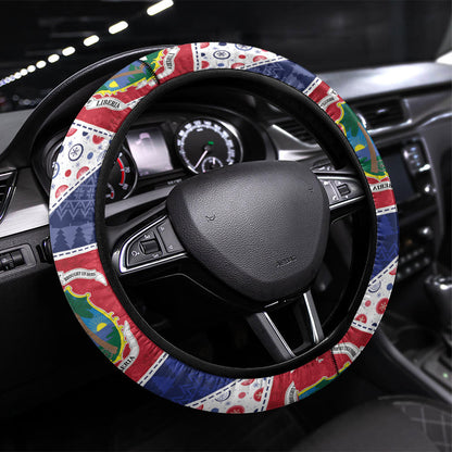 Liberia Christmas Steering Wheel Cover Patchwork Style