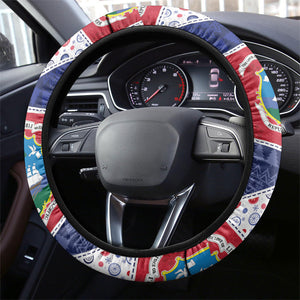 Liberia Christmas Steering Wheel Cover Patchwork Style