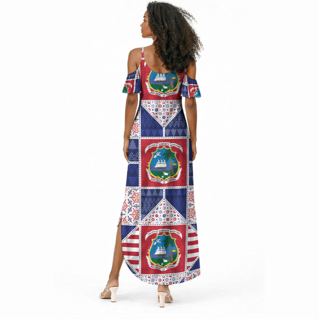 Liberia Christmas Summer Maxi Dress Patchwork Style
