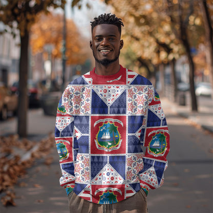 Liberia Christmas Sweatshirt Patchwork Style