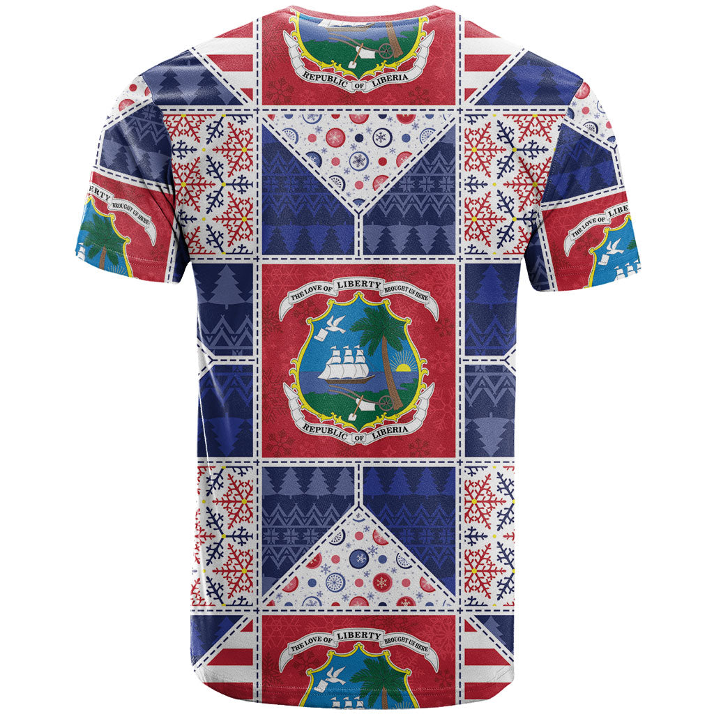 Liberia Christmas T shirt Patchwork Style