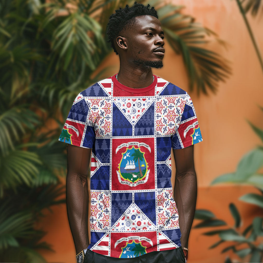 Liberia Christmas T shirt Patchwork Style