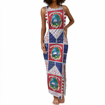 Liberia Christmas Tank Maxi Dress Patchwork Style