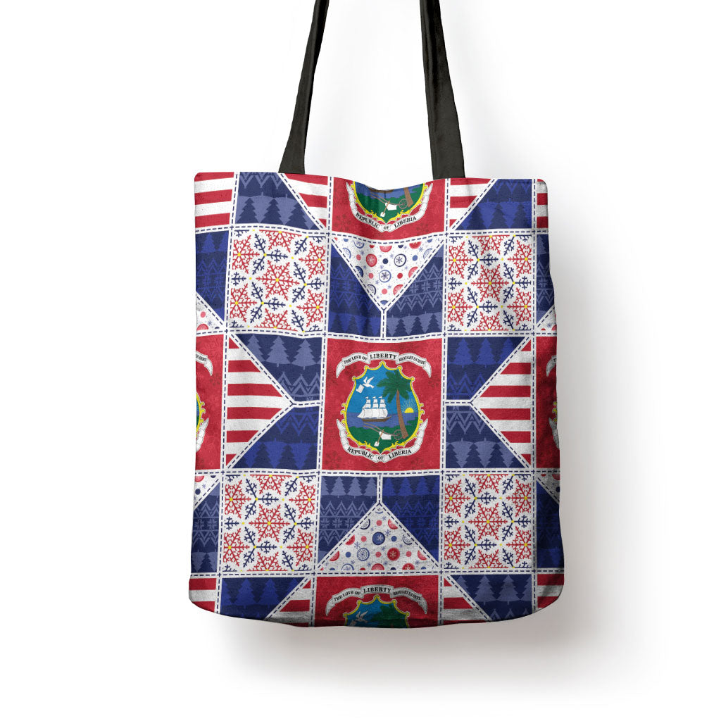 Liberia Christmas Tote Bag Patchwork Style