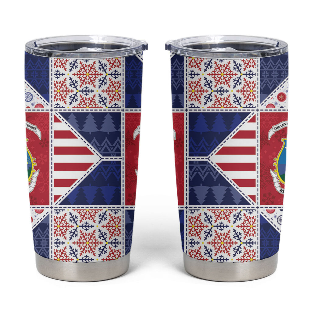 Liberia Christmas Tumbler Cup Patchwork Style