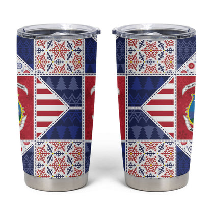 Liberia Christmas Tumbler Cup Patchwork Style