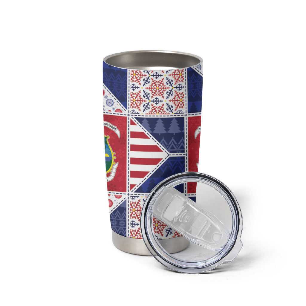 Liberia Christmas Tumbler Cup Patchwork Style