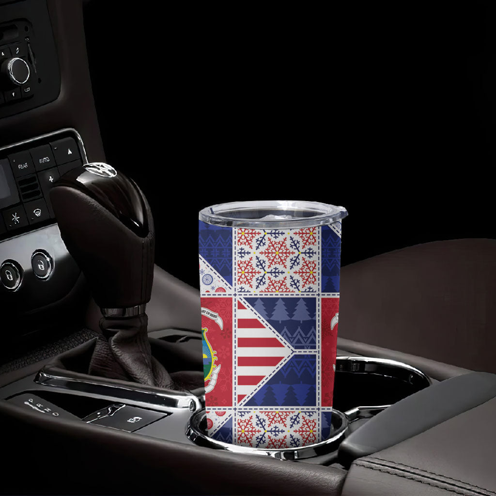 Liberia Christmas Tumbler Cup Patchwork Style