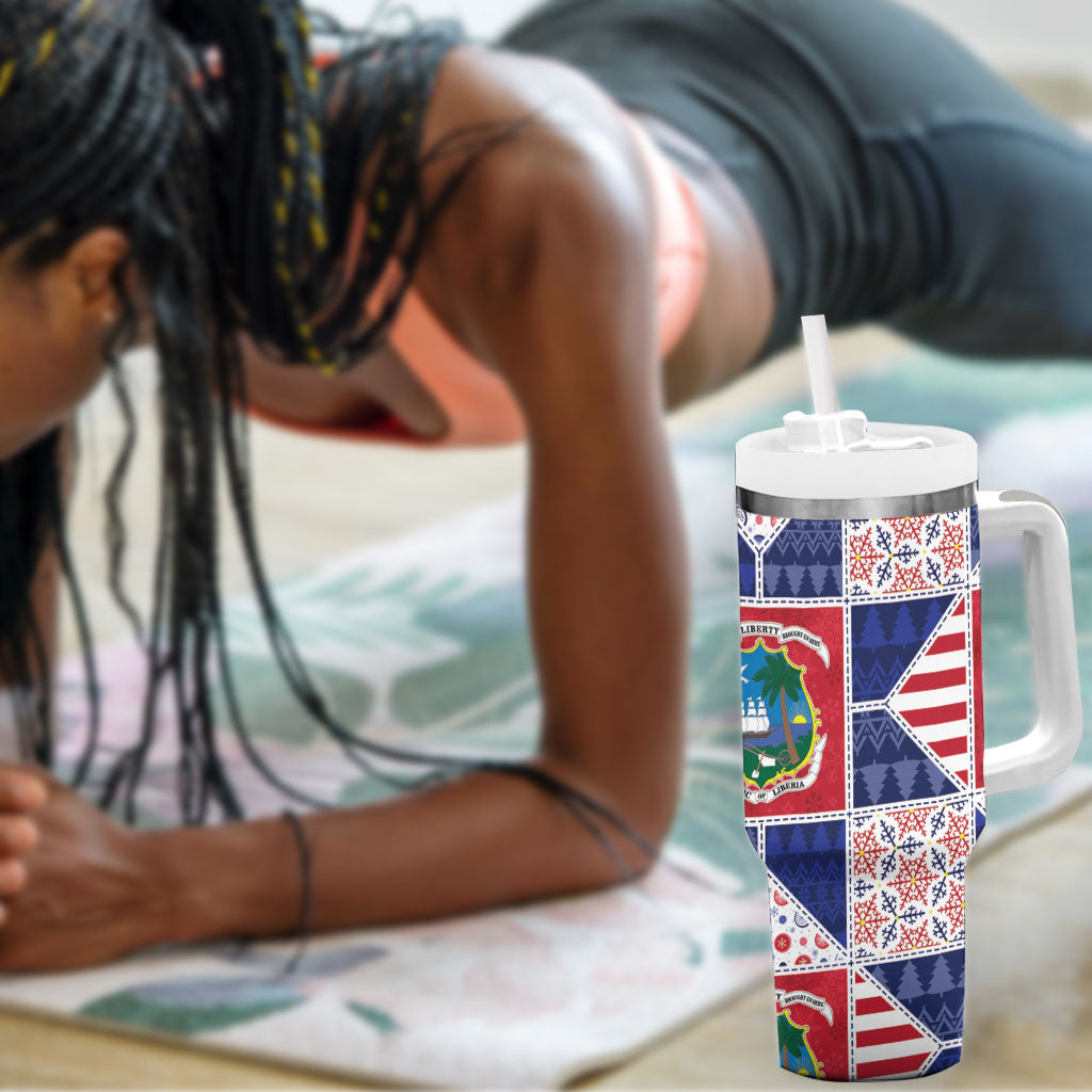 Liberia Christmas Tumbler With Handle Patchwork Style
