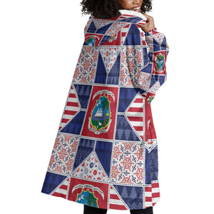 Liberia Christmas Wearable Blanket Hoodie Patchwork Style