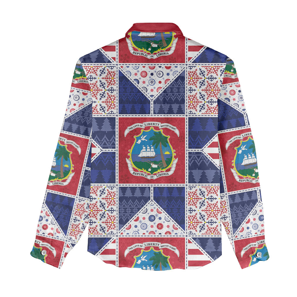 Liberia Christmas Women Casual Shirt Patchwork Style