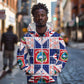 Liberia Christmas Zip Hoodie Patchwork Style