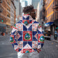 Liberia Christmas Zip Hoodie Patchwork Style