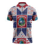 Liberia Christmas Zipper Polo Shirt Patchwork Style