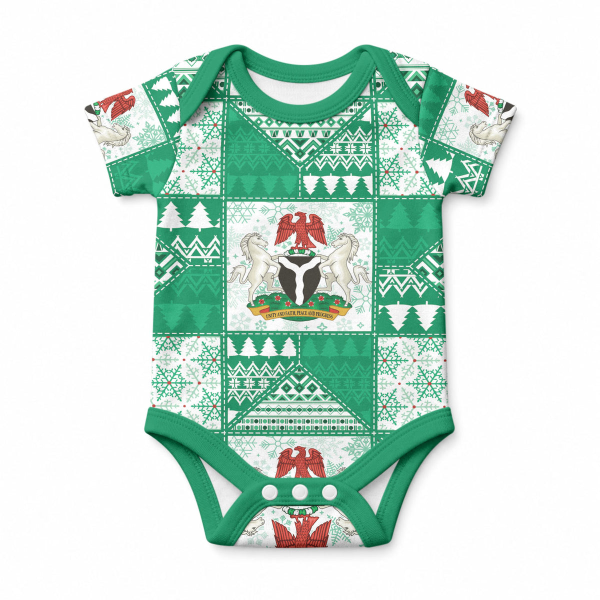 Nigeria Christmas Baby Onesie Patchwork Style