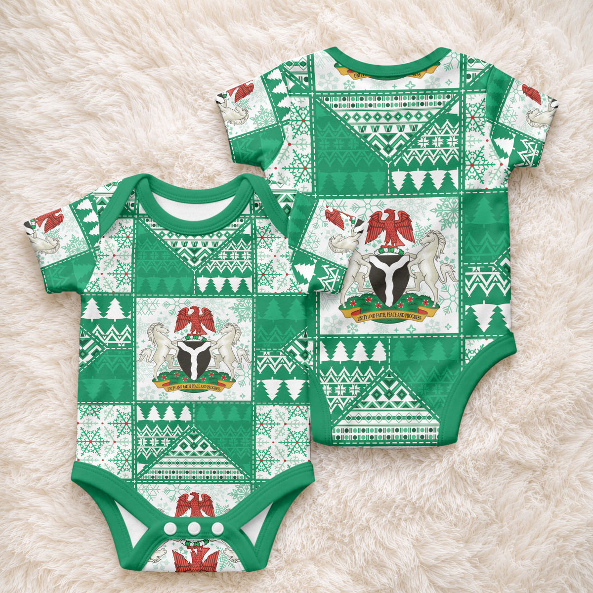 Nigeria Christmas Baby Onesie Patchwork Style