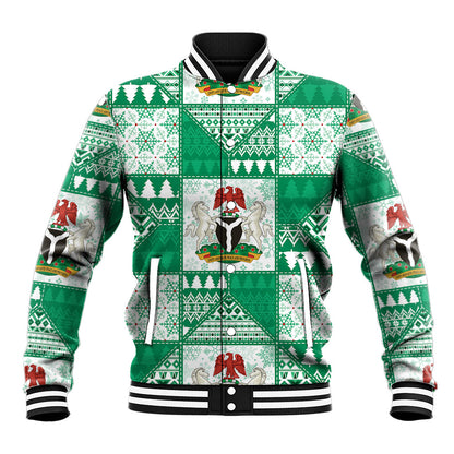 Nigeria Christmas Baseball Jacket Patchwork Style