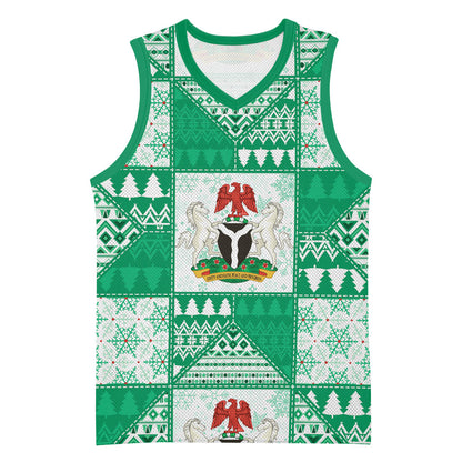 Nigeria Christmas Basketball Jersey Patchwork Style