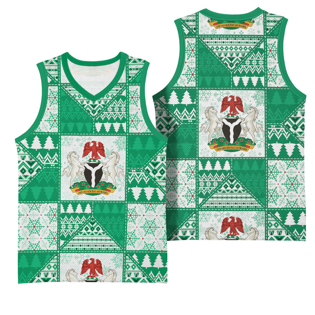 Nigeria Christmas Basketball Jersey Patchwork Style