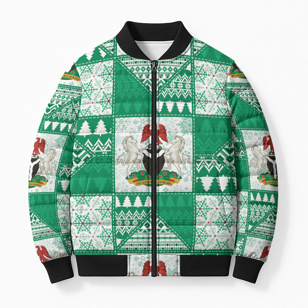 Nigeria Christmas Bomber Puffer Jacket Patchwork Style