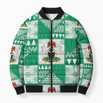Nigeria Christmas Bomber Puffer Jacket Patchwork Style