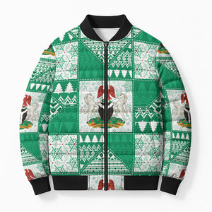 Nigeria Christmas Bomber Puffer Jacket Patchwork Style