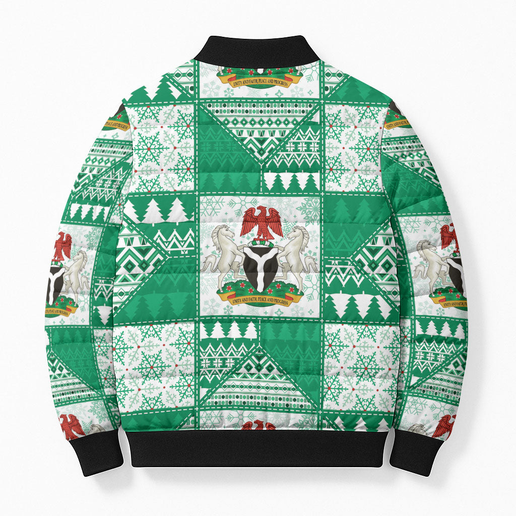 Nigeria Christmas Bomber Puffer Jacket Patchwork Style