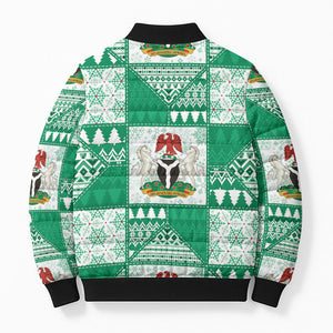 Nigeria Christmas Bomber Puffer Jacket Patchwork Style