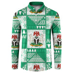 Nigeria Christmas Button Sweatshirt Patchwork Style