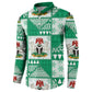 Nigeria Christmas Button Sweatshirt Patchwork Style
