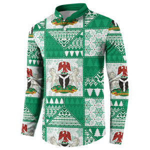 Nigeria Christmas Button Sweatshirt Patchwork Style