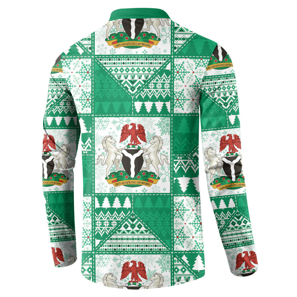 Nigeria Christmas Button Sweatshirt Patchwork Style
