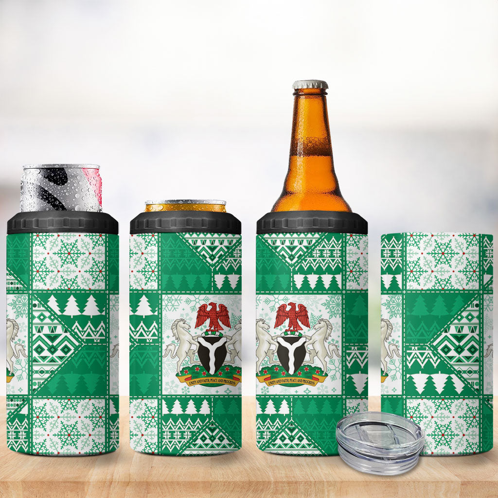Nigeria Christmas 4 in 1 Can Cooler Tumbler Patchwork Style