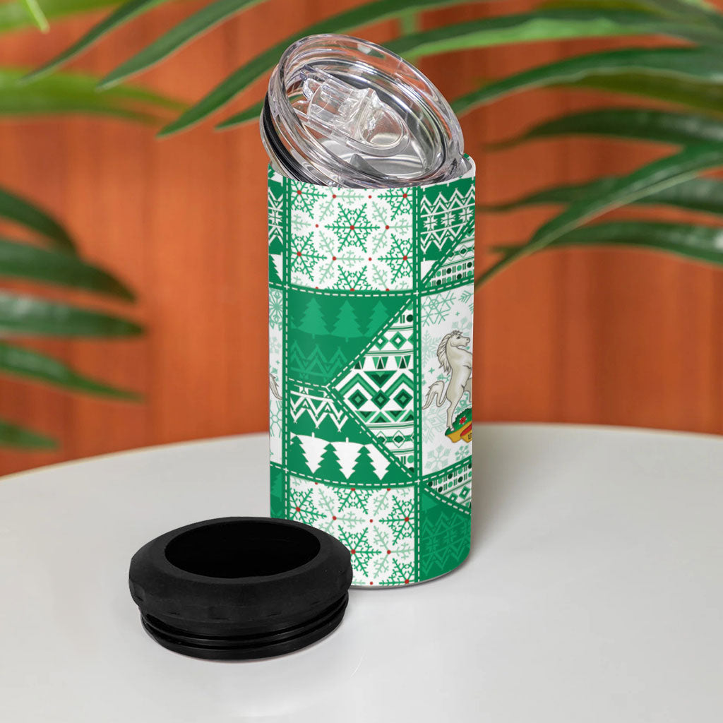 Nigeria Christmas 4 in 1 Can Cooler Tumbler Patchwork Style
