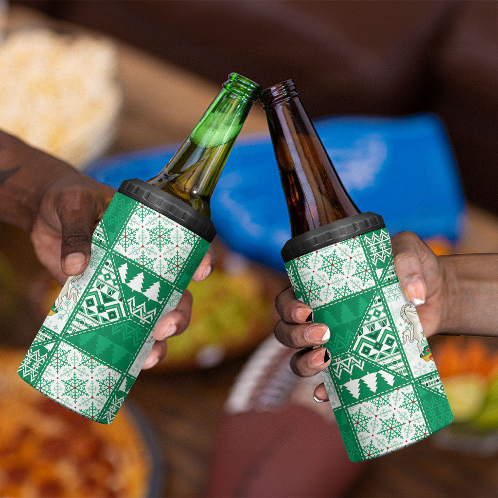 Nigeria Christmas 4 in 1 Can Cooler Tumbler Patchwork Style