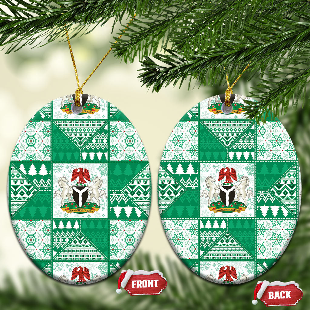 Nigeria Christmas Ceramic Ornament Patchwork Style